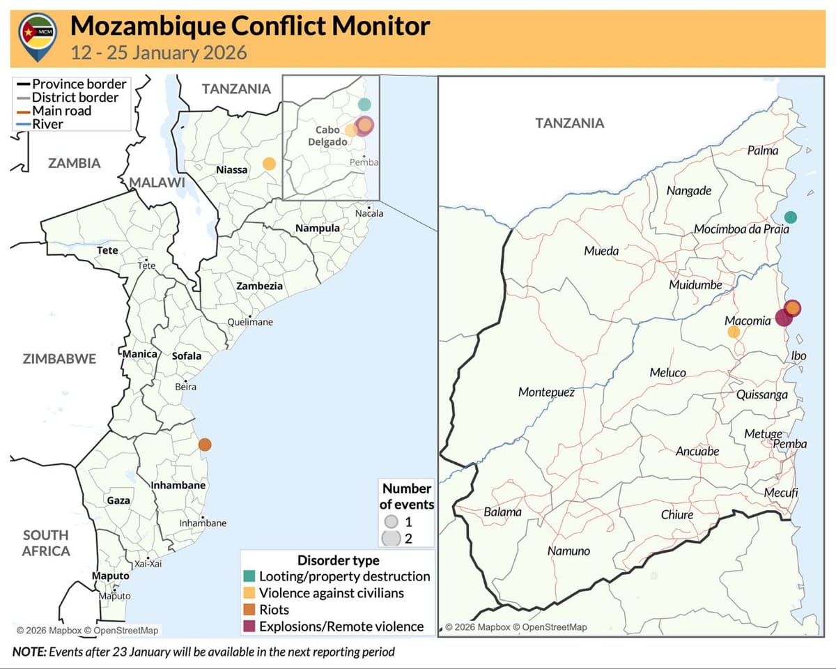 Mozambique Conflict Monitor (12-25 January 2026)