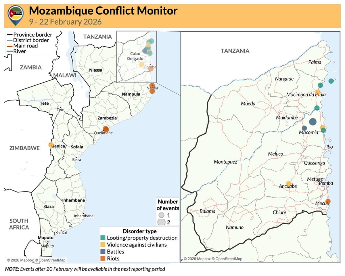 Mozambique Conflict Monitor (9-22 February 2026)